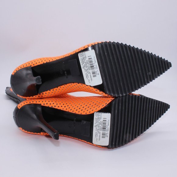 Michael Kors Perforated Leather Abigail Runway Boots Orange/Black Size 40 New - Picture 6 of 12